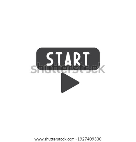 Start button vector icon. filled flat sign for mobile concept and web design. Game start glyph icon. Symbol, logo illustration. Vector graphics