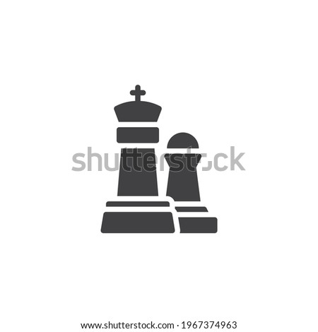 King and pawn chess piece vector icon. filled flat sign for mobile concept and web design. glyph icon. Symbol, logo illustration. Vector graphics