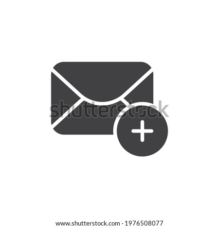 Compose email vector icon. filled flat sign for mobile concept and web design. Add mail message glyph icon. Symbol, logo illustration. Vector graphics