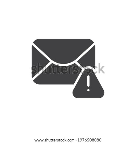 Important email message vector icon. filled flat sign for mobile concept and web design. Envelope and exclamation mark glyph icon. Symbol, logo illustration. Vector graphics