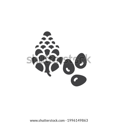 Pine nut seed vector icon. filled flat sign for mobile concept and web design. Pine tree nut glyph icon. Symbol, logo illustration. Vector graphics