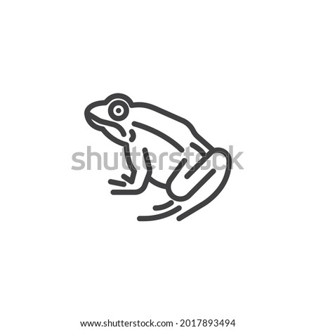Frog animal line icon. linear style sign for mobile concept and web design. Tailless frog outline vector icon. Symbol, logo illustration. Vector graphics