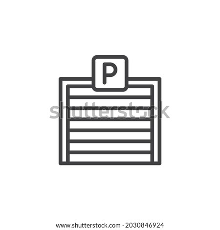 Parking garage line icon. linear style sign for mobile concept and web design. Parking gate outline vector icon. Symbol, logo illustration. Vector graphics