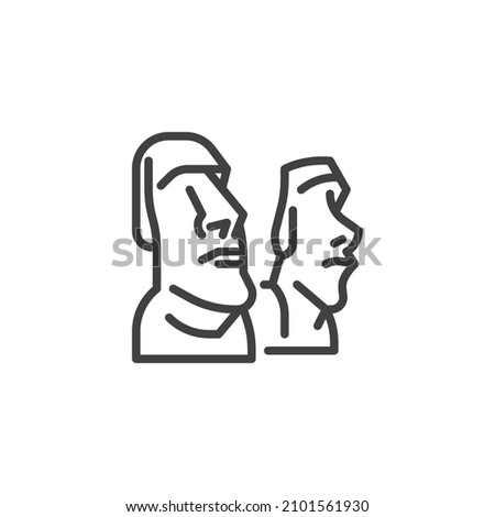 Moai monument line icon. linear style sign for mobile concept and web design. Easter Island Moai outline vector icon. Symbol, logo illustration. Vector graphics