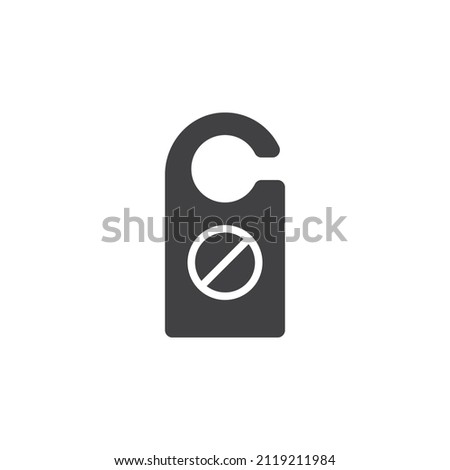 Do not disturb door sign vector icon. filled flat sign for mobile concept and web design. Do not enter glyph icon. Symbol, logo illustration. Vector graphics