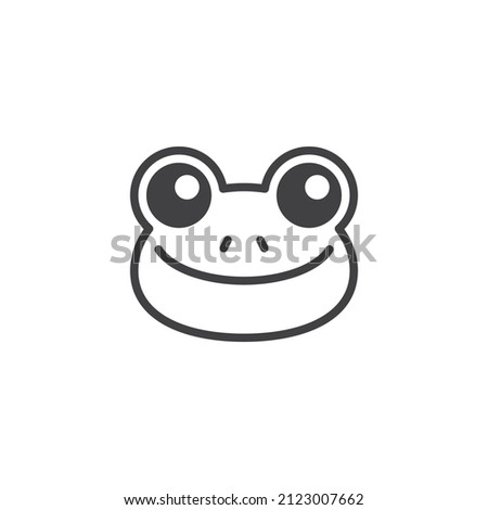 Frog face line icon. linear style sign for mobile concept and web design. Frog animal outline vector icon. Symbol, logo illustration. Vector graphics