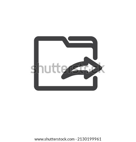 Share folder line icon. linear style sign for mobile concept and web design. Folder file sharing outline vector icon. Symbol, logo illustration. Vector graphics