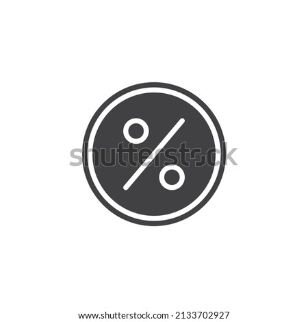 Discount percent vector icon. filled flat sign for mobile concept and web design. Circle percentage glyph icon. Symbol, logo illustration. Vector graphics