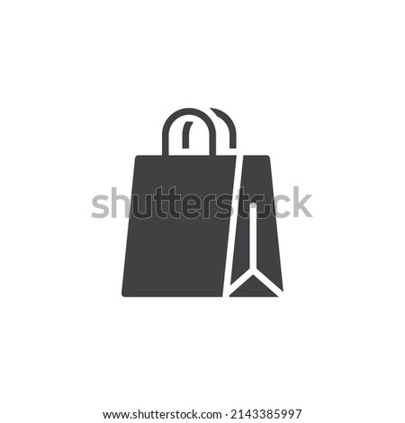 Shopping bag vector icon. filled flat sign for mobile concept and web design. Paper bag glyph icon. Symbol, logo illustration. Vector graphics