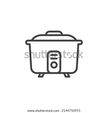 Electric rice cooker line icon. linear style sign for mobile concept and web design. Multicooker pot outline vector icon. Symbol, logo illustration. Vector graphics