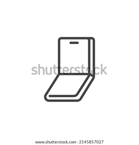 Foldable screen phone line icon. linear style sign for mobile concept and web design. Flip phone outline vector icon. Symbol, logo illustration. Vector graphics