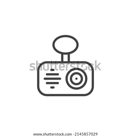 Car dash cam line icon. DVR linear style sign for mobile concept and web design. Drive recorder outline vector icon. Symbol, logo illustration. Vector graphics