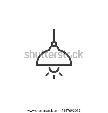 Ceiling light line icon. linear style sign for mobile concept and web design. Hanging lamp light outline vector icon. Symbol, logo illustration. Vector graphics