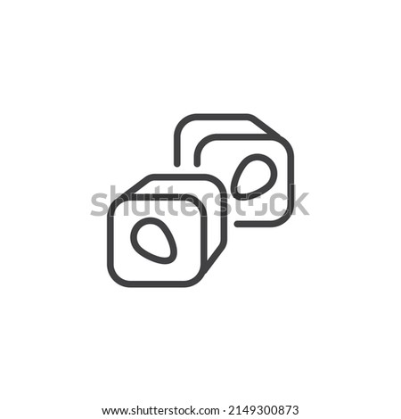 Turkish delight line icon. linear style sign for mobile concept and web design. Rahat lokum with nuts outline vector icon. Symbol, logo illustration. Vector graphics