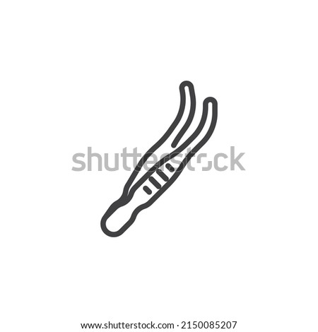 Dental tweezers line icon. linear style sign for mobile concept and web design. Medical tweezers outline vector icon. Symbol, logo illustration. Vector graphics Foto stock © 