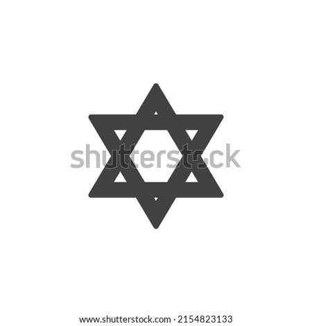 Star of David vector icon. filled flat sign for mobile concept and web design. Jewish star glyph icon. Symbol, logo illustration. Vector graphics