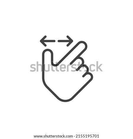 Zoom in gesture line icon. linear style sign for mobile concept and web design. Two finger zoom outline vector icon. Symbol, logo illustration. Vector graphics