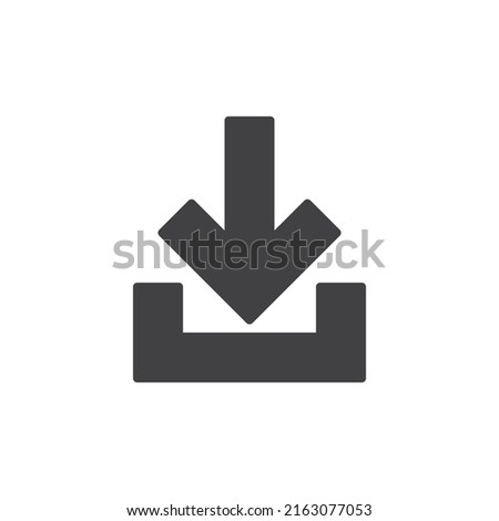 Download arrow vector icon. filled flat sign for mobile concept and web design. Arrow down glyph icon. Symbol, logo illustration. Vector graphics