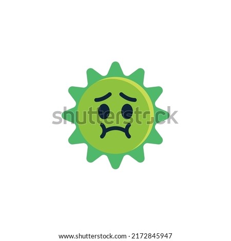 Sun Nauseated Face emoticon flat icon, vector sign, colorful pictogram isolated on white. Symbol, logo illustration. Flat style design