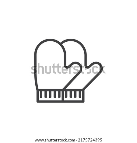 Mitten line icon. linear style sign for mobile concept and web design. Pair of mittens outline vector icon. Symbol, logo illustration. Vector graphics