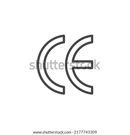 CE marking line icon. linear style sign for mobile concept and web design. European Commission outline vector icon. Symbol, logo illustration. Vector graphics