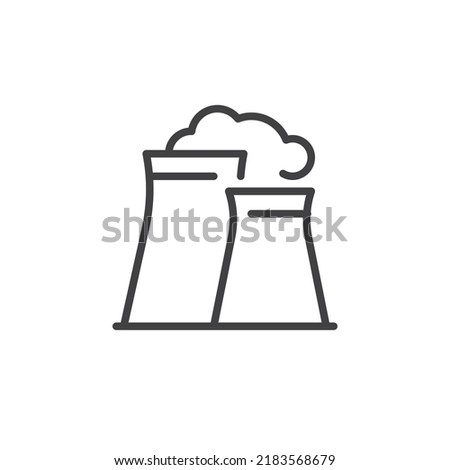 Nuclear power plant line icon. linear style sign for mobile concept and web design. Nuclear plant outline vector icon. Symbol, logo illustration. Vector graphics