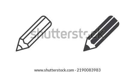 A pencil icon. Crayon pencil line and glyph version, outline and filled vector sign. linear and full pictogram. Symbol, logo illustration. Different style icons set