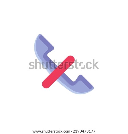 Dismiss call flat icon, vector sign, decline call colorful pictogram isolated on white. Symbol, logo illustration. Flat style design