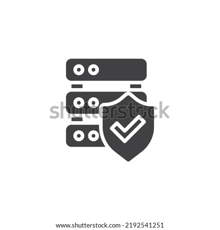 Data security vector icon. filled flat sign for mobile concept and web design. Database protection glyph icon. Symbol, logo illustration. Vector graphics