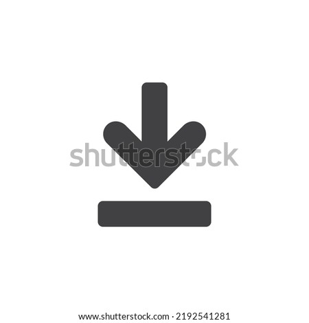 Download arrow vector icon. filled flat sign for mobile concept and web design. Arrow down glyph icon. Symbol, logo illustration. Vector graphics