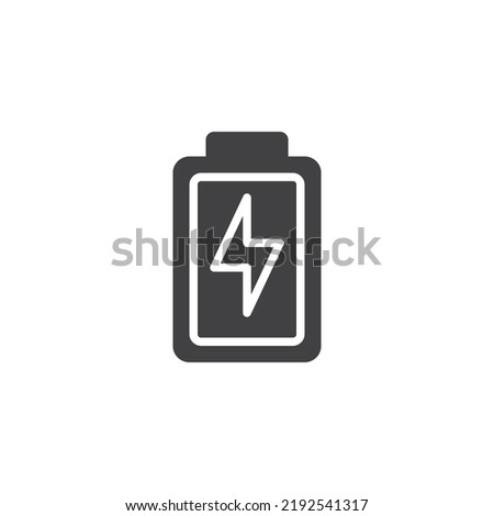 Battery charge vector icon. filled flat sign for mobile concept and web design. Battery energy glyph icon. Symbol, logo illustration. Vector graphics