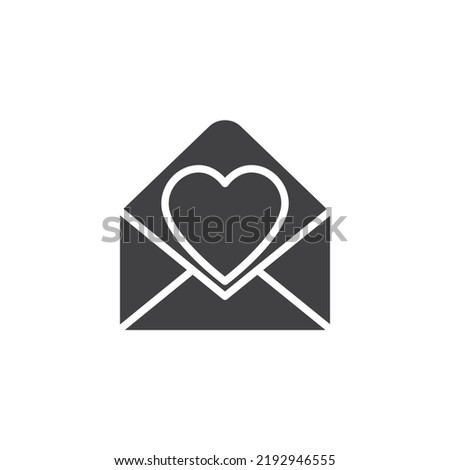 Love letter vector icon. filled flat sign for mobile concept and web design. Envelope with heart glyph icon. Symbol, logo illustration. Vector graphics