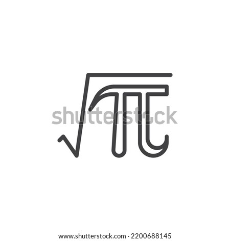 Pi symbol line icon. linear style sign for mobile concept and web design. Math Pi outline vector icon. Symbol, logo illustration. Vector graphics