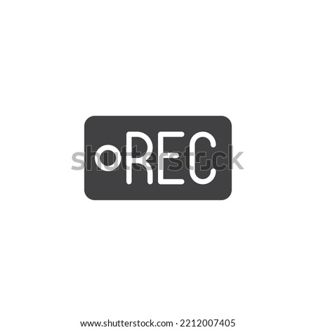 Rec button vector icon. filled flat sign for mobile concept and web design. Media player record glyph icon. Symbol, logo illustration. Vector graphics