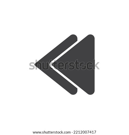 Rewind button vector icon. filled flat sign for mobile concept and web design. Media player rewind glyph icon. Symbol, logo illustration. Vector graphics