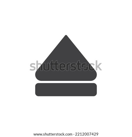 Eject button vector icon. filled flat sign for mobile concept and web design. Media player eject glyph icon. Symbol, logo illustration. Vector graphics