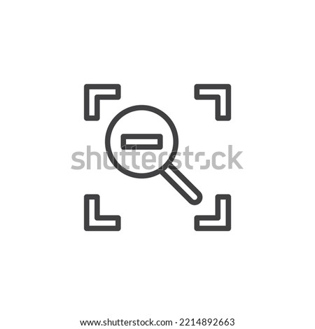 Camera zoom out mode line icon. linear style sign for mobile concept and web design. Zoom minus outline vector icon. Symbol, logo illustration. Vector graphics