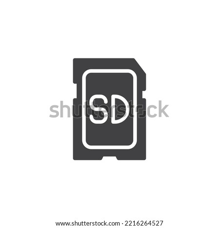 SD card vector icon. filled flat sign for mobile concept and web design. Micro SD glyph icon. Symbol, logo illustration. Vector graphics