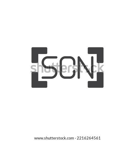 Camera SCN mode vector icon. filled flat sign for mobile concept and web design. Scene mode frame glyph icon. Symbol, logo illustration. Vector graphics