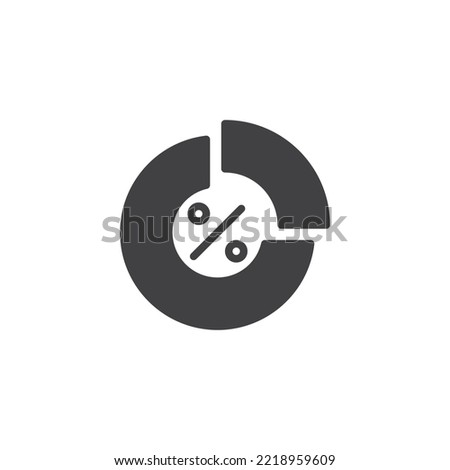 Percentage diagram vector icon. filled flat sign for mobile concept and web design. Pie chart diagram glyph icon. Symbol, logo illustration. Vector graphics