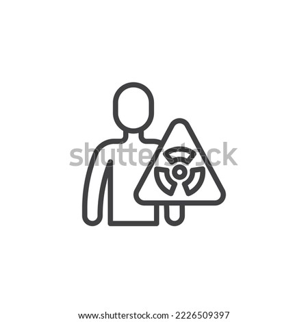 Health hazard line icon. linear style sign for mobile concept and web design. Radiation exposure outline vector icon. Symbol, logo illustration. Vector graphics