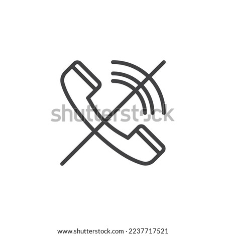Dismiss call line icon. linear style sign for mobile concept and web design. Phone call decline outline vector icon. Symbol, logo illustration. Vector graphics