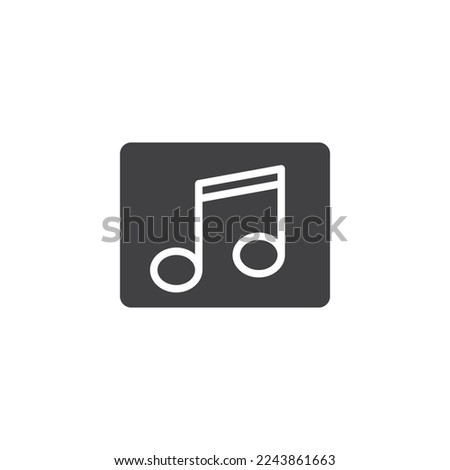 Music folder vector icon. filled flat sign for mobile concept and web design. Music gallery glyph icon. Symbol, logo illustration. Vector graphics