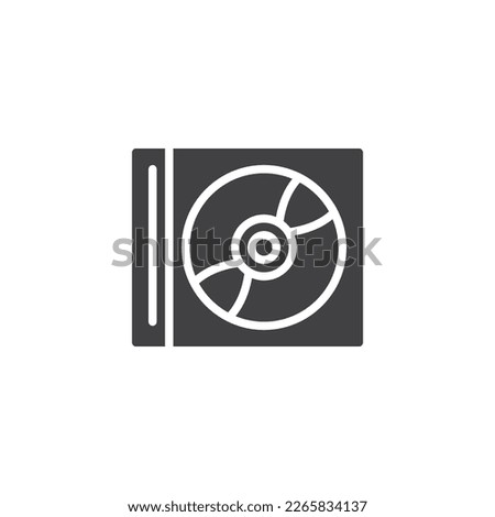 Compact disk vector icon. MP3 Disc filled flat sign for mobile concept and web design. Cd Case glyph icon. Symbol, logo illustration. Vector graphics