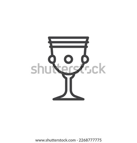 Chalice cup line icon. Goblet linear style sign for mobile concept and web design. Holy grail outline vector icon. Symbol, logo illustration. Vector graphics