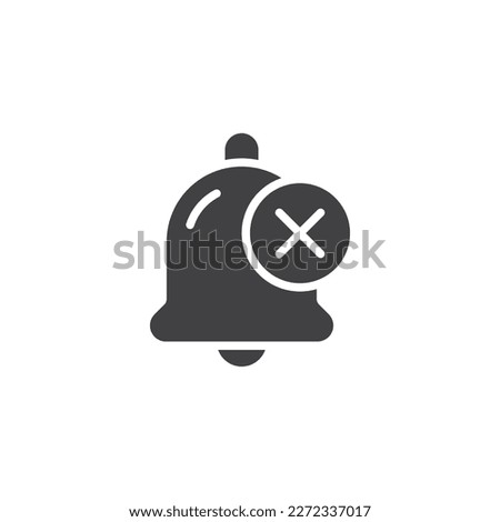 Sound silent mode vector icon. Bell and cross filled flat sign for mobile concept and web design. Volume mute notice glyph icon. Symbol, logo illustration. Vector graphics