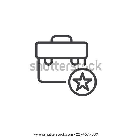 Job skills line icon. Briefcase and star linear style sign for mobile concept and web design. Career opportunity outline vector icon. Symbol, logo illustration. Vector graphics