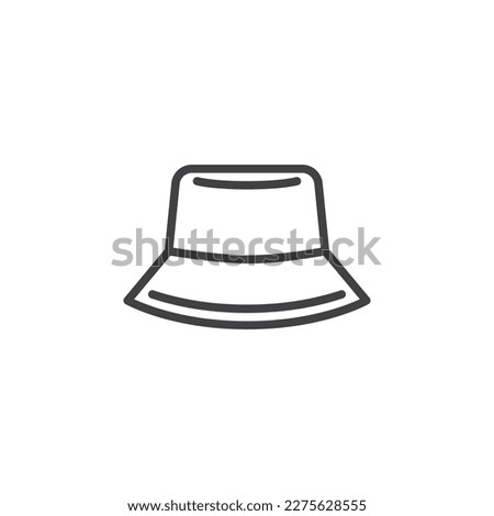 Sun hat line icon. linear style sign for mobile concept and web design. Panama hat outline vector icon. Symbol, logo illustration. Vector graphics