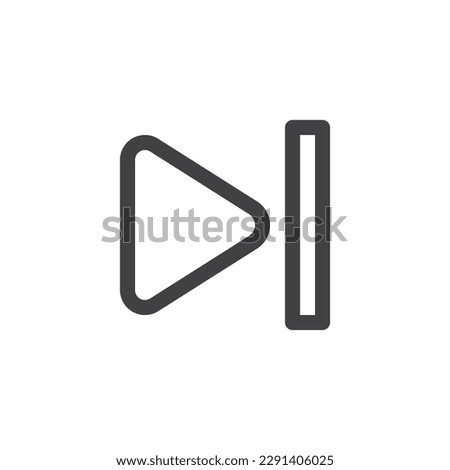 Skip forward button line icon. linear style sign for mobile concept and web design. Next media button outline vector icon. Symbol, logo illustration. Vector graphics