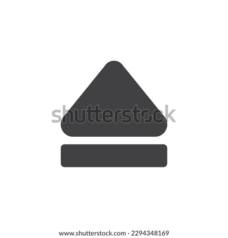 Eject button vector icon. filled flat sign for mobile concept and web design. Eject media button glyph icon. Symbol, logo illustration. Vector graphics